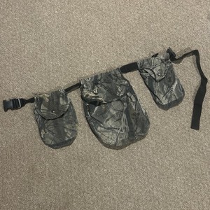 Vtg Fieldline 3 Pouch Game Bag Fanny Belt Waist Real tree Camo Hunt 