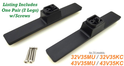 New Toshiba 32V35MU 43V35MU 32V35KC 43V35KC Stand Legs w/Screws