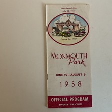 Monmouth Park Horse Racing Program Vintage (7/22/1958) - New Jersey 
