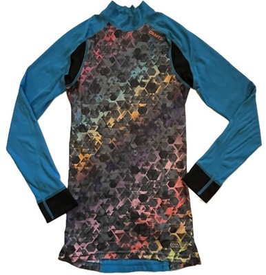 CRAFT CoolMax Pro Cycling Geometric Print Long Sleeve Mock Neck Top Womens M