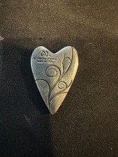 Artisan Engraved Heart-Shaped Metal Guitar Pick Made in USA