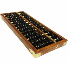 Vintage Chinese Wooden Abacus Soroban Arithmetic Calculating Tool
