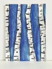 ACEO Original Art Card Aspen Tree Watercolor Ink Painting Blue White — photo 3