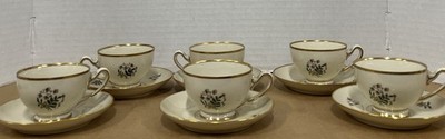 Prince Hamlet Gold Rim With A Floral  Tea Cup And Saucer Set (12 Pieces)