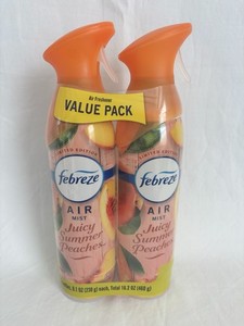 2 Pack Febreze Air Mist Juicy Summer Peaches Limited Edition 8.8oz Freshener
