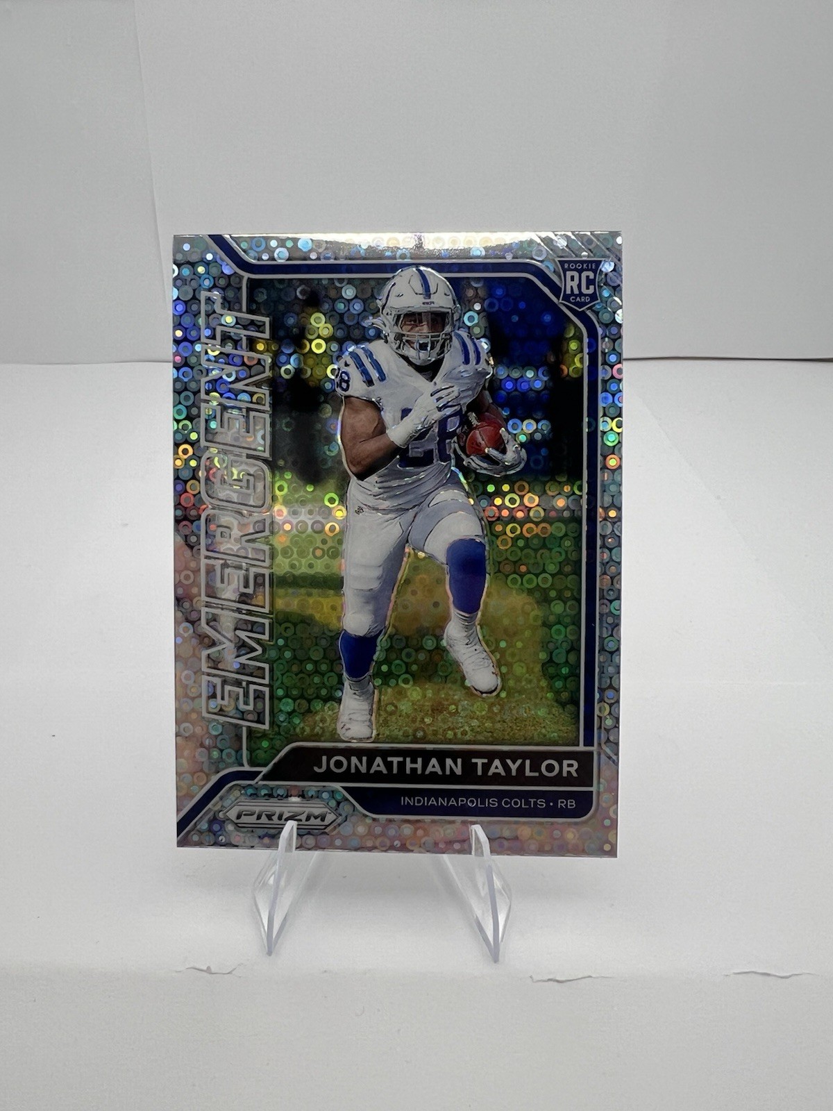 2020 Panini Prizm JONATHAN TAYLOR Emergent No Huddle SILVER DISCO Prizm Rookie🔥