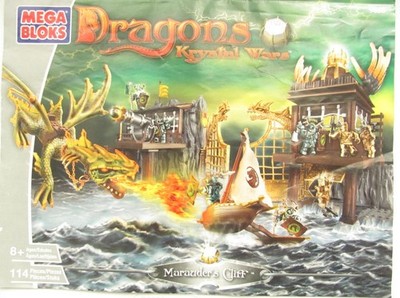 Mega Bloks Dragons Krystal Wars Set #9885 Marauder's Cliff with Instructions