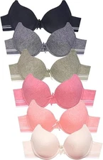 Mamia Women's Basic Plain Bras, Pack of 6 Free Shipping