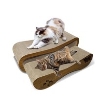 2 in 1 Cat Scratcher Bed Board, Scratch-Resistant Corrugated Post Set
