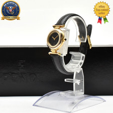 ▶️ [Exc+5 w/Box] FENDI Orologi 320L Gold Black Dial 23mm Quartz Women's Watch