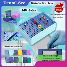 140 Holes Dental Endo Block Files Bur Holder Autoclave Disinfection Box