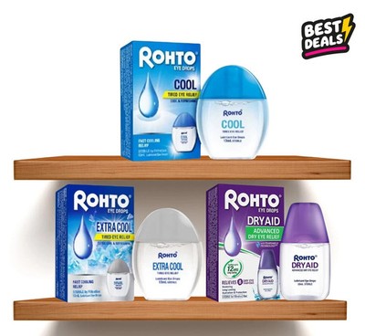 Rohto Eye Drops Cool / Extra Cool / Dry Aid Restore Moisture - Select Option