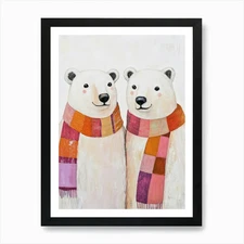 Polar Bears 1 Art Print Framed Wall Art Poster Canvas Print Picture