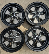 Scott Drake 14X5.5 Mustang Rims 5x4.5” Charcoal/Black SET of 4 Nice