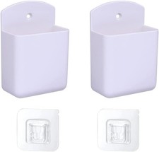 2 PCS Remote Control Holder,Hole-Free Self Adhesive Holder,Wall White