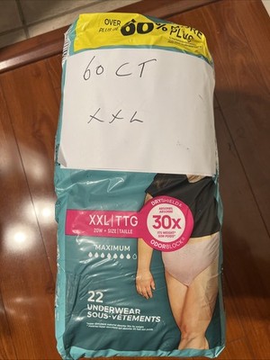 Depend Women s Incontinence Underwear Maximum XXL Blush 60 Ct Open Bag