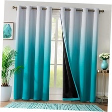 100 Blackout Teal Curtains 84 Inches Long 2 52"W x 84"L Pack of 2 Color 1