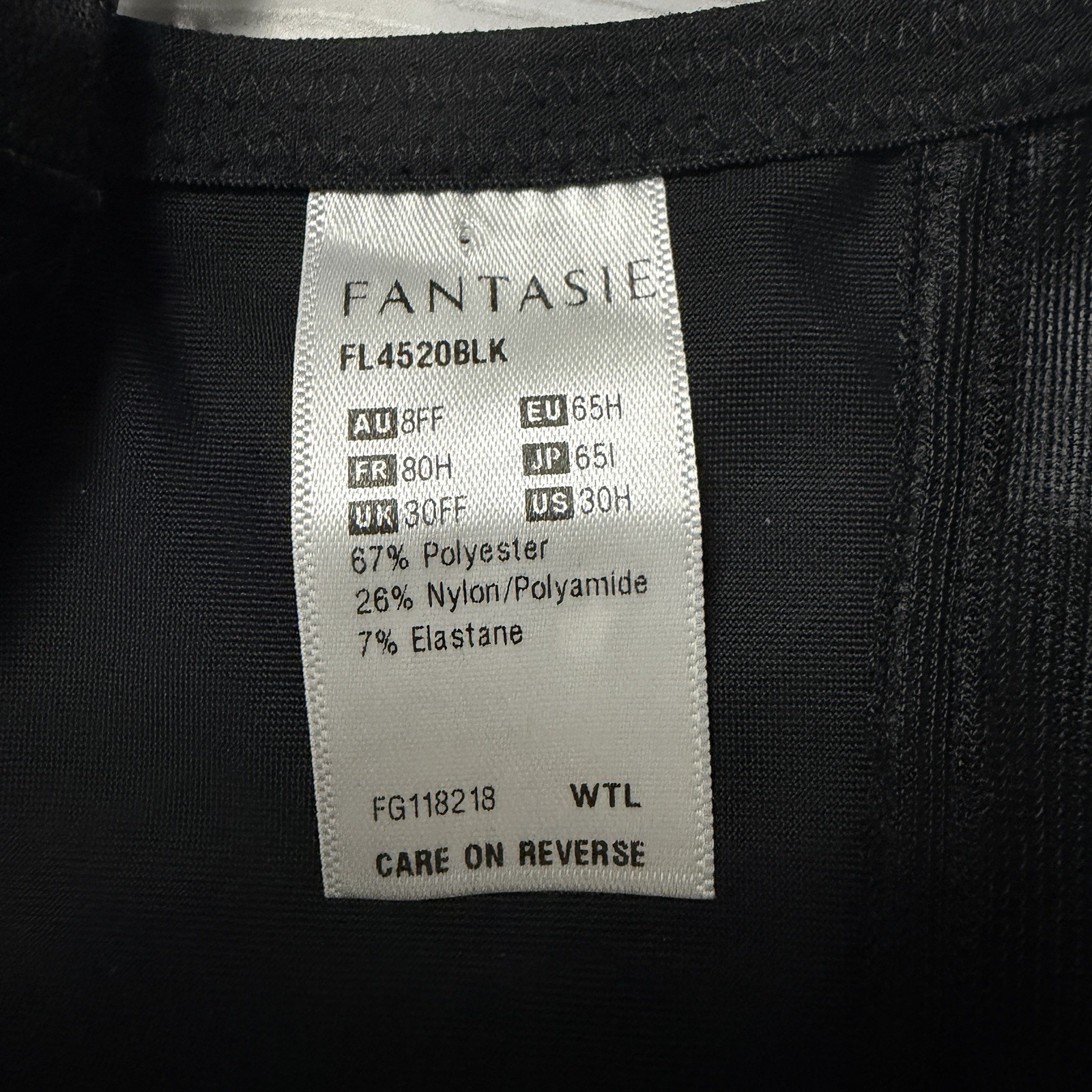 Fantasie FL4520 Smoothing Balcony Underwire Bra Black Size 30H – New NWT image 4