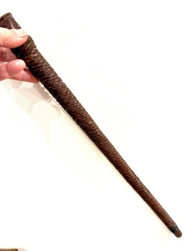 Authentic antique  Leather-Wrapped Military Officer's Swagger Stick ww1-ww2