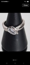 White Gold Cubic Zirconia CZ Ring 9ct, Size K