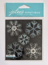 Jolee's Silver  Blue Foil Bling Snowflakes Winter Holiday Scrapbooking Stickers