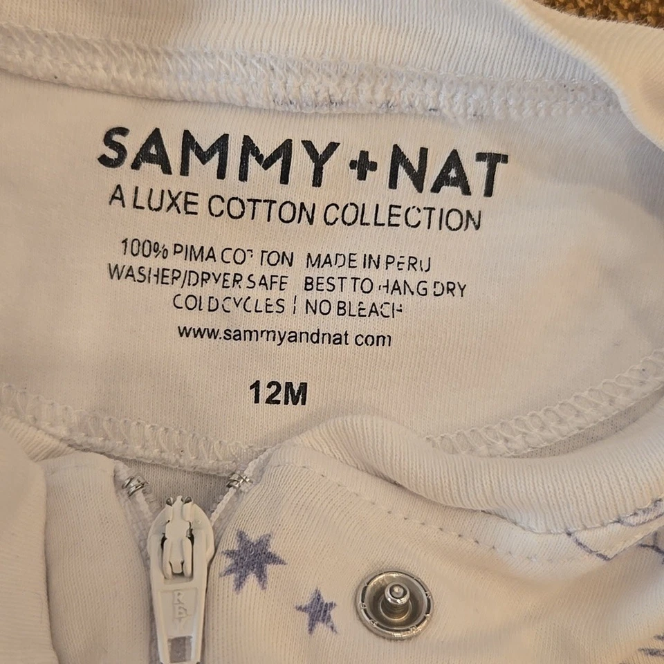 Sammy + Nat Bebé Unisex 12M Cremallera Body Pijama Alien Planetas 100% Algodón Pima Foto 3 de 4