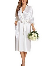 Ekouaer Silk Robes for Women Long Satin Bride Bridesmaid Wedding Party Robes ...