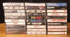 Lot of 30 Classic Rock Cassette Tapes TESTED Aerosmith Boston Guns n Roses Rush