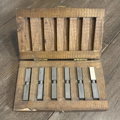 VINTAGE 6 PIECE PRECISION GAGE BLOCK SET Weights