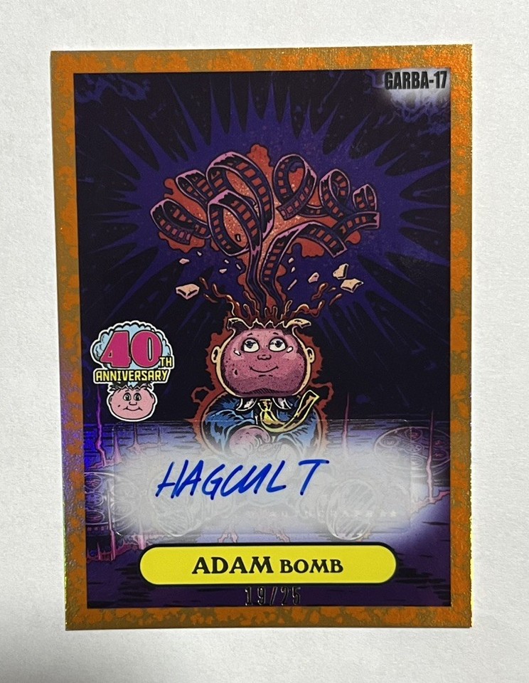 2025 Topps Garbage Pail Kids 40th Anniversary Adam Bomb Orange Auto /25 ...