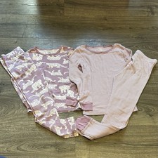 Girls Size 8 Carters Pajamas Set Purple Longlseeve Shirt Pants Sleepwear Bundle