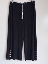 NWT Chico's Travelers Button Hem Crop Pants Size 1P US Petite Medium Black