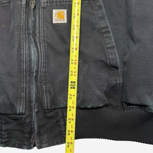 Carhartt Jacket Mens 2XL Duck Canvas Quilt Lined 104050 Black Distressed *Read - Picture 13 of 16