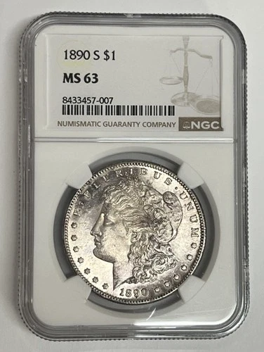 1890-S San Francisco Mint Morgan Silver Dollar NGC MS63 Better Date