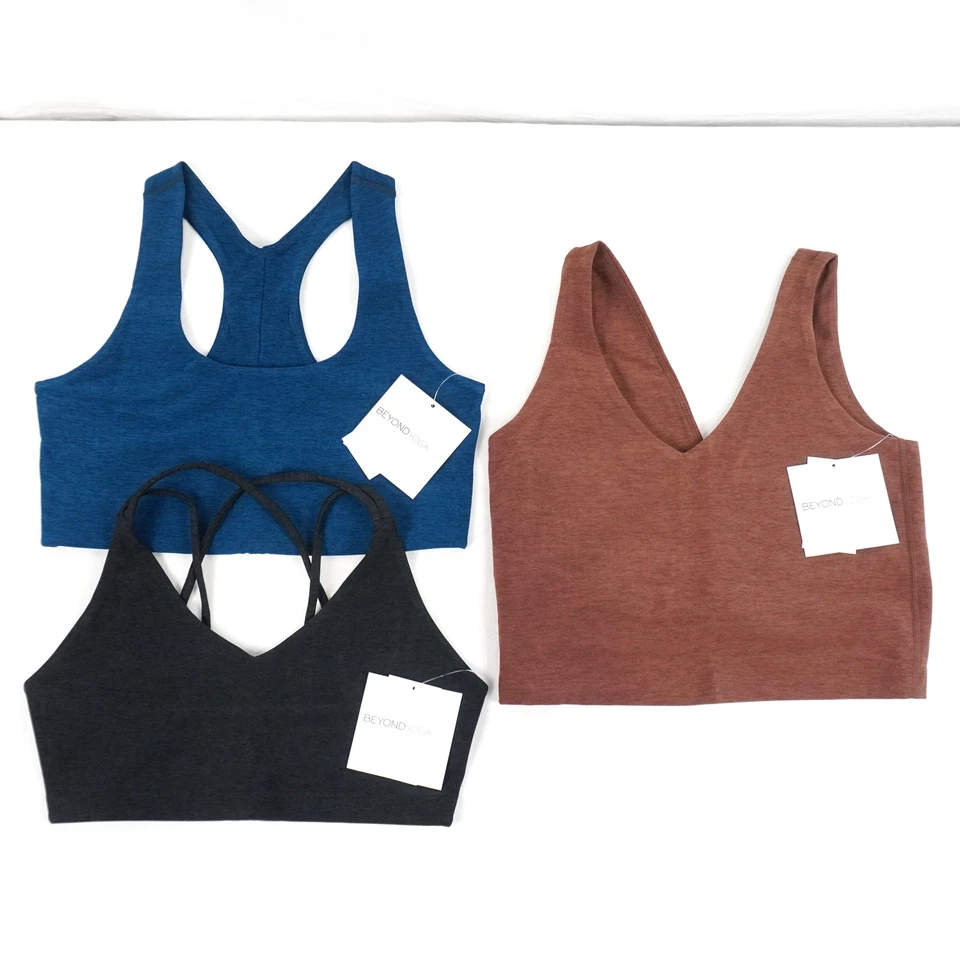 Beyond Yoga Cropped Tank, Get Across Bra, & Long Line Bra 2.0 -W Size M Lot of 3