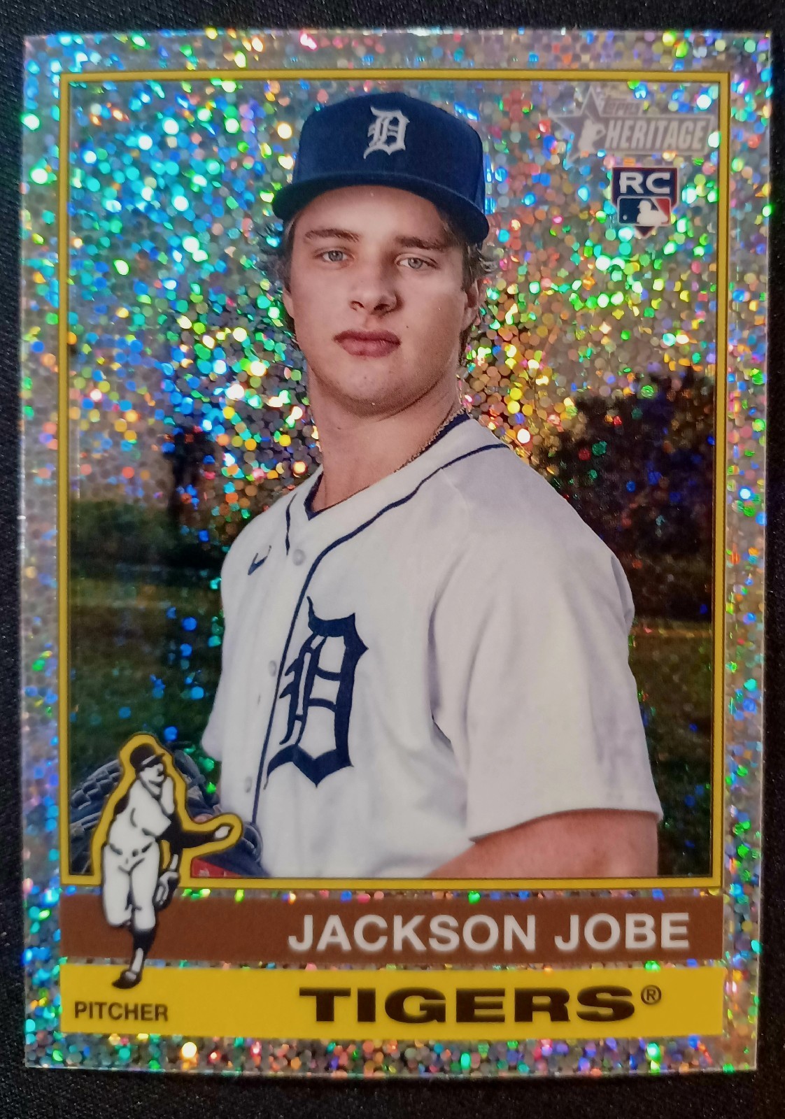 2025 Topps Heritage - Jackson Jobe #389 Chrome Silver Sparkle Refractor (RC)