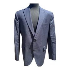 Jack Victor Blazer Sport Coat Super 110s Wool Plaid Pattern Jacket Size 46R