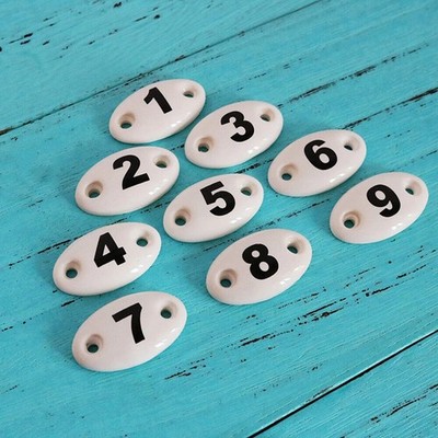 Nummer 1-9 Keramik Schild Plaketten Schrank Schublade Wand Marker Home Decor DIY