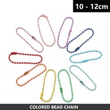 10/12cm Metal Ball Beaded Chain With Connector Clasp Tag Key Chain