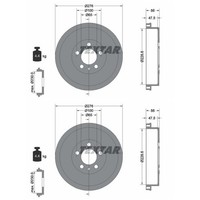 2X Textar 228,6Mm Bremstrommeln Hinten Passend FÜR Skoda Fabia Rapid VW Polo