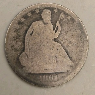1861 O Seated Liberty Silver Half Dollar 50C New Orleans Mint