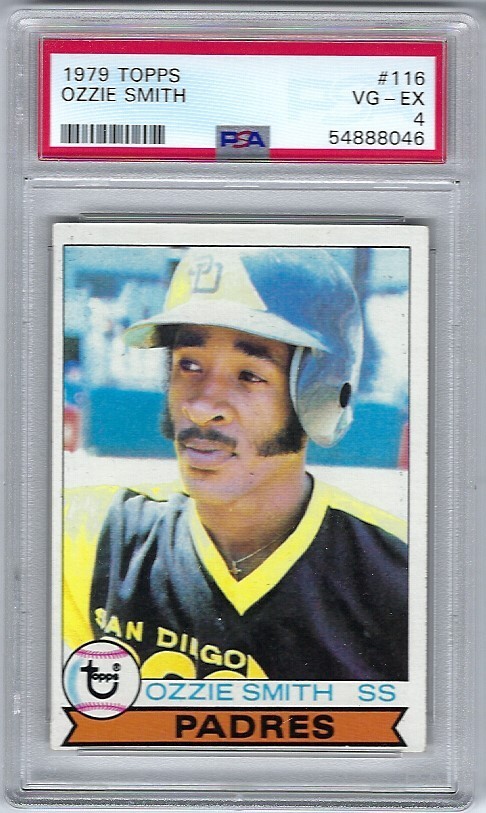 1979 Topps Ozzie Smith Rookie Baseball Card RC #116 San Diego Padres PSA 4 VG-EX