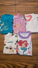 Hanna Andersson Disney Princess Pajamas PJ Short Johns Bundle 130 -8 Ariel Moana