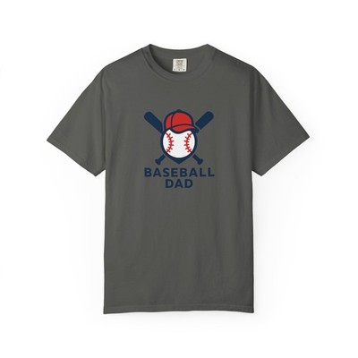 Baseball Dad T-shirt | Baseball Cap & Bats Graphic Comfort Colors