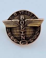 Boeing 5 Year 10k Gold Employee Service Pin Totem Pole Tie Tack!