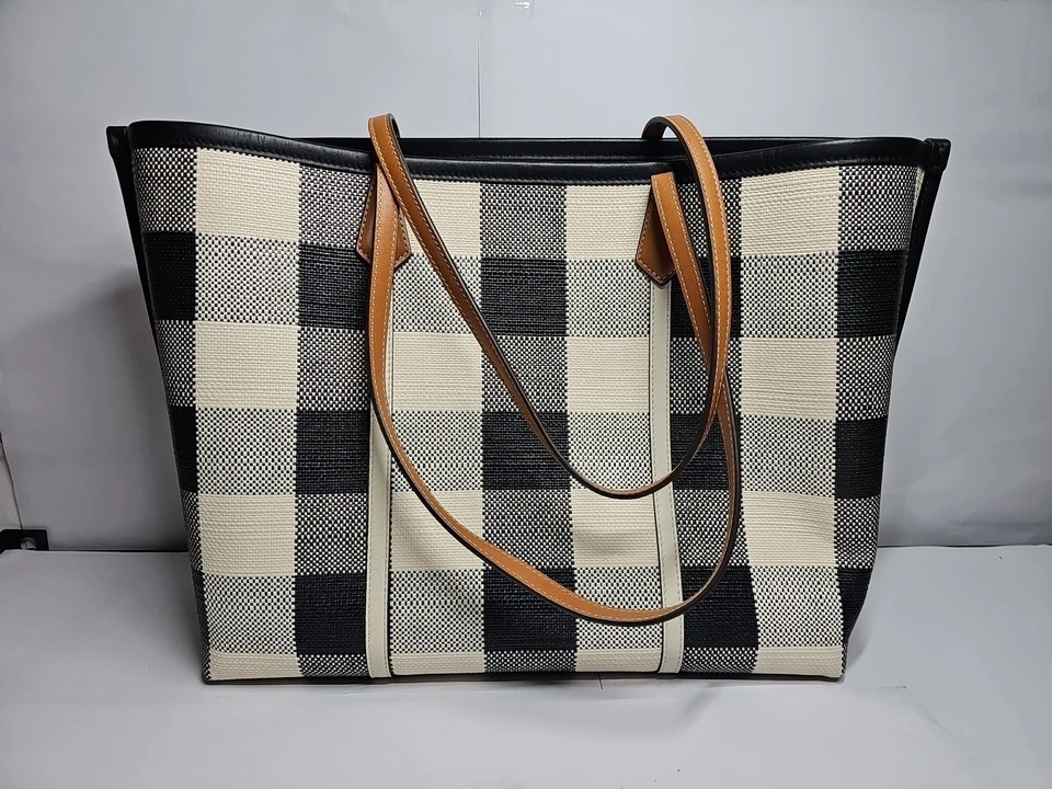 Bolso de Mano Tory Burch Perry Triple Compartimiento Cuadros Excelente Estado Foto 4 de 4