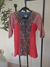 Vintage Bete Inc Collection Honolulu Hawaii Designer Muumuu Paychwork Top Sz 8