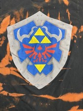 Legend Zelda Ocarina of Time Shield Shirt Official Vintage Style Acid Wash J51