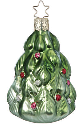 Inge-Glas Christmas Tree Festive Tree 10089S024 German Glass Ornament w/Gift Box