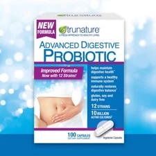 trunature Advanced Digestive Probiotic, 100 Capsules (2 Pack)
